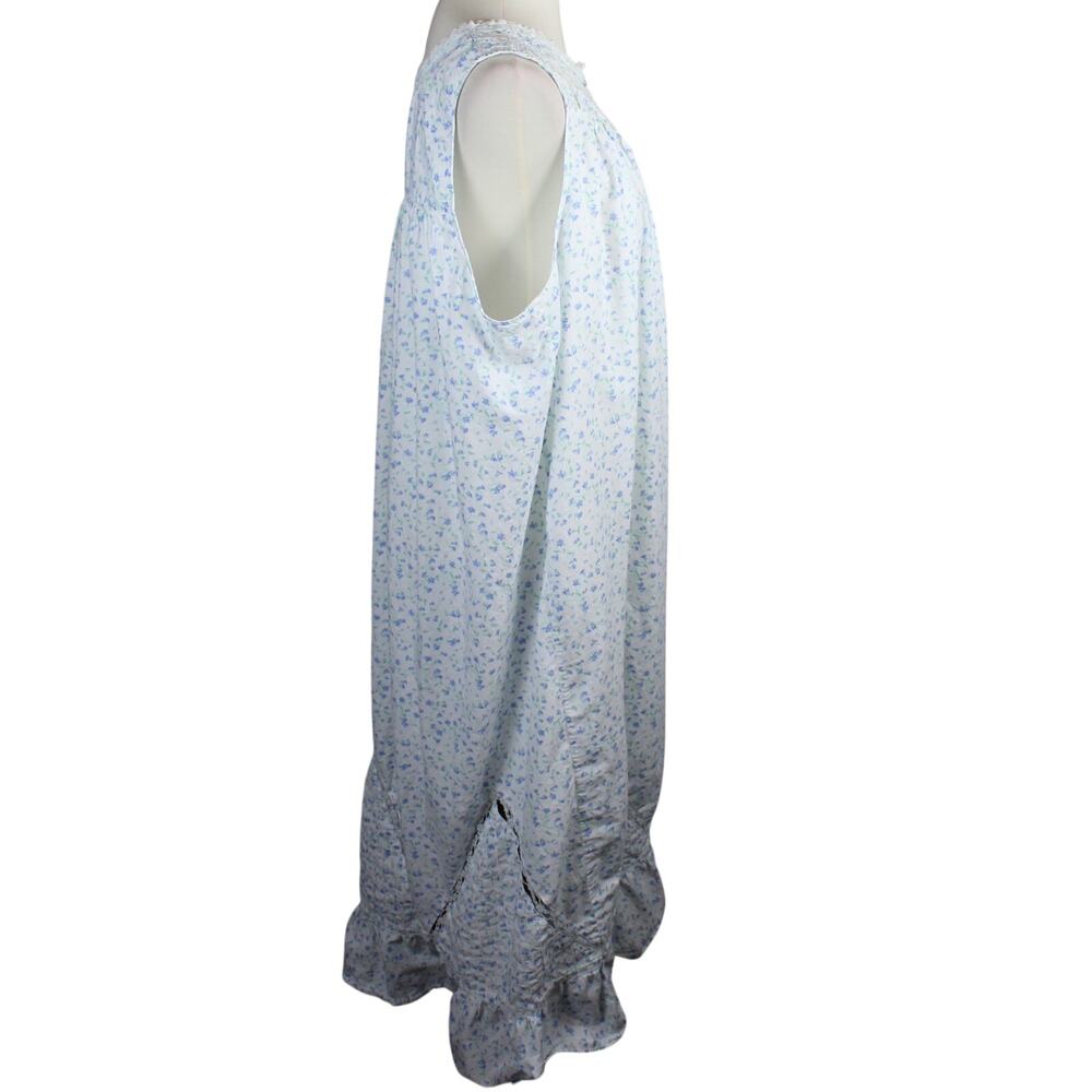 Eileen West Nightgown Womens 2x White Purple Sleeveless Lace Trim Pajamas - Picture 8 of 11